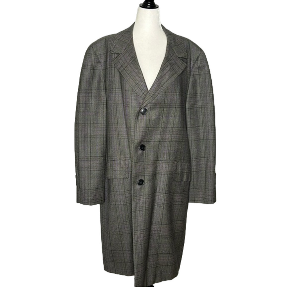 Devon Twist Women's Wool Plaid Button Down Trench Jacket